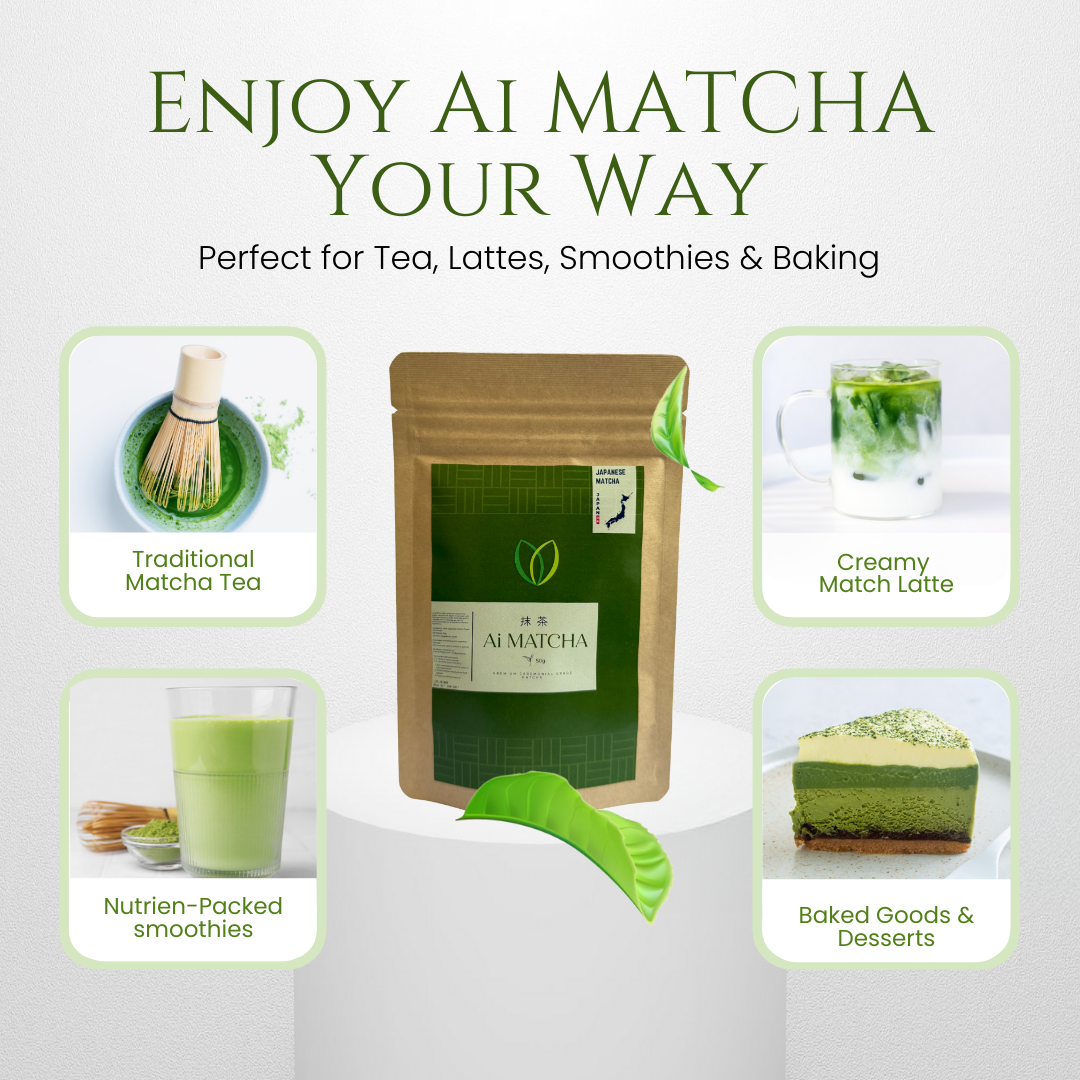 Ai MATCHA Superior Ceremonial Grade Japanese Matcha Green Tea Powder (50g/1.76 oz)